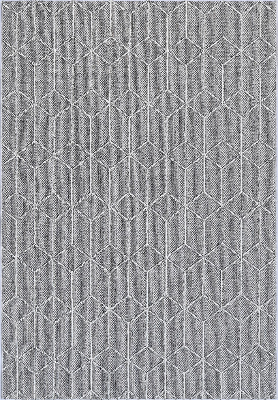 Vanuatu | Sikua Geometric Flatweave Rug - Grey