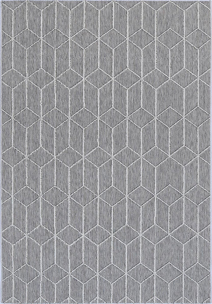 Vanuatu | Sikua Geometric Flatweave Rug - Grey