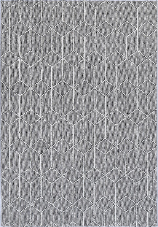 Vanuatu | Sikua Geometric Flatweave Rug - Grey