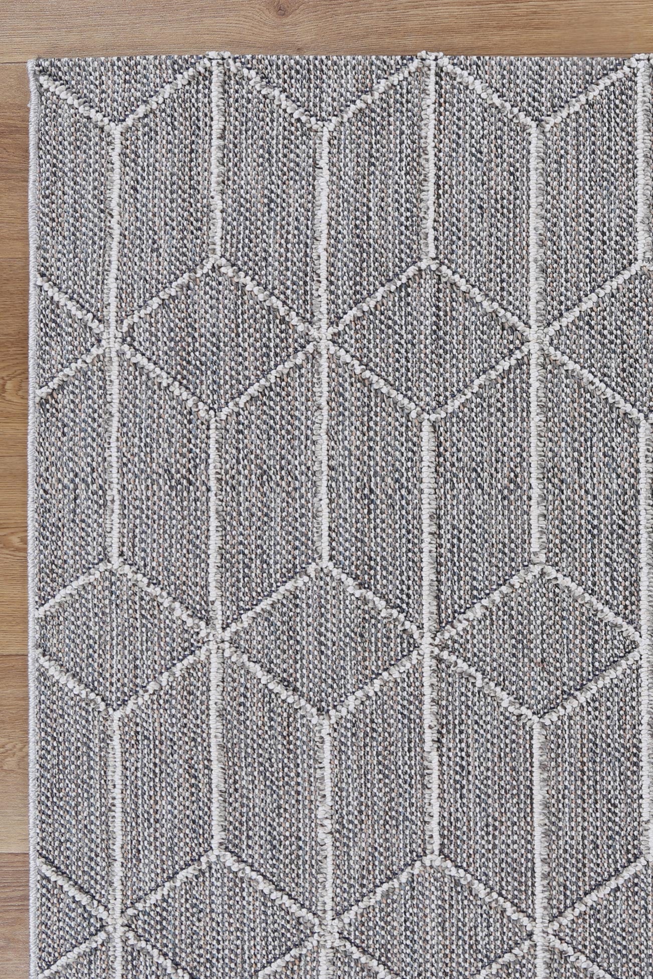 Vanuatu | Sikua Geometric Flatweave Rug - Grey