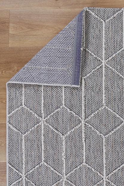 Vanuatu | Sikua Geometric Flatweave Rug - Grey