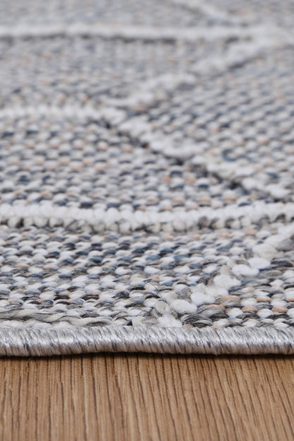 Vanuatu | Sikua Geometric Flatweave Rug - Grey
