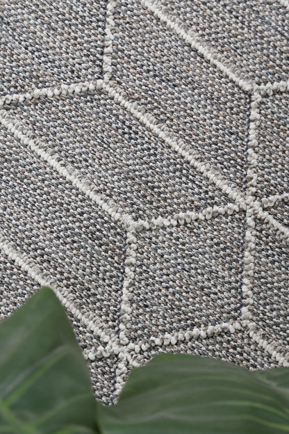 Vanuatu | Sikua Geometric Flatweave Rug - Grey