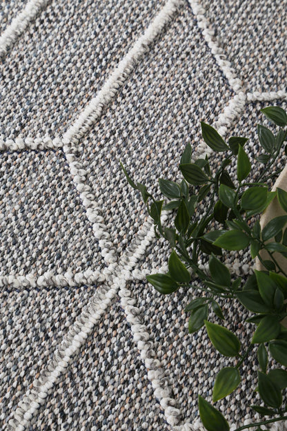 Vanuatu | Sikua Geometric Flatweave Rug - Grey