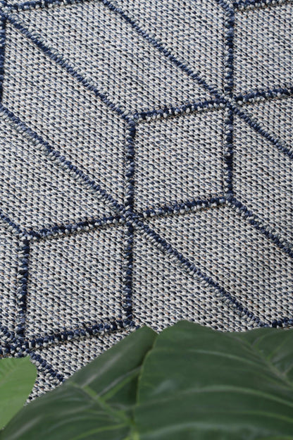 Vanuatu Greenslade | Geometric Flatweave Rug - Charcoal