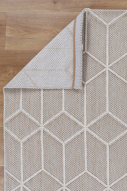 Vanuatu | Maemae Geometric Flatweave Rug - Beige