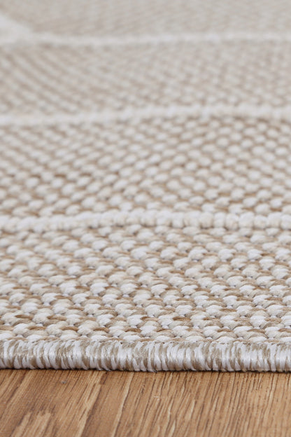 Vanuatu | Maemae Geometric Flatweave Rug - Beige