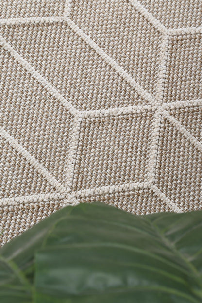 Vanuatu | Maemae Geometric Flatweave Rug - Beige