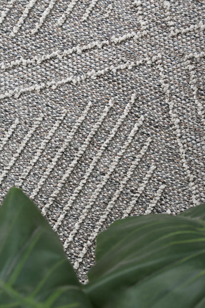 Vanuatu | Vouza Geometric Flatweave Rug - Grey