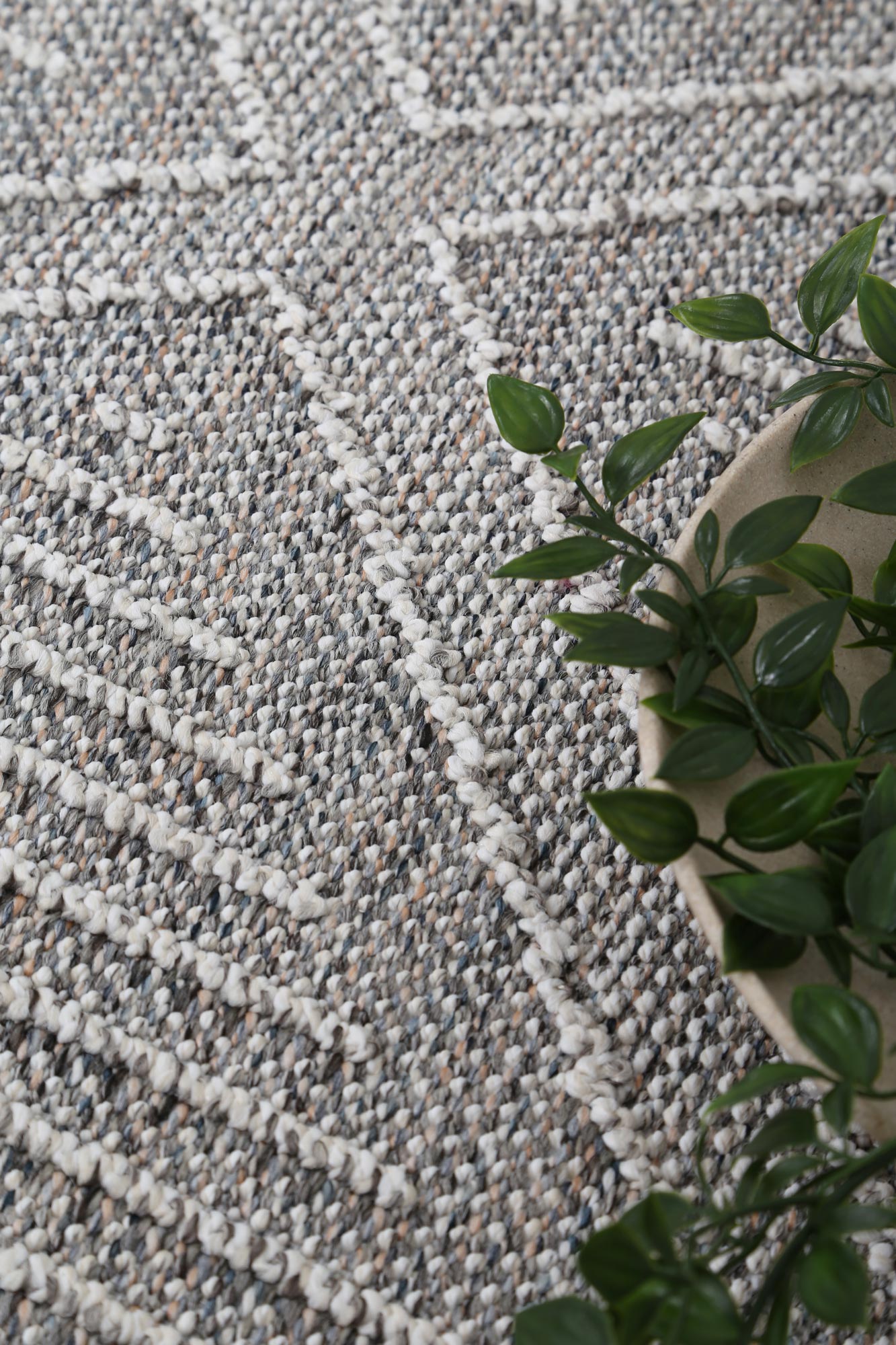 Vanuatu | Vouza Geometric Flatweave Rug - Grey