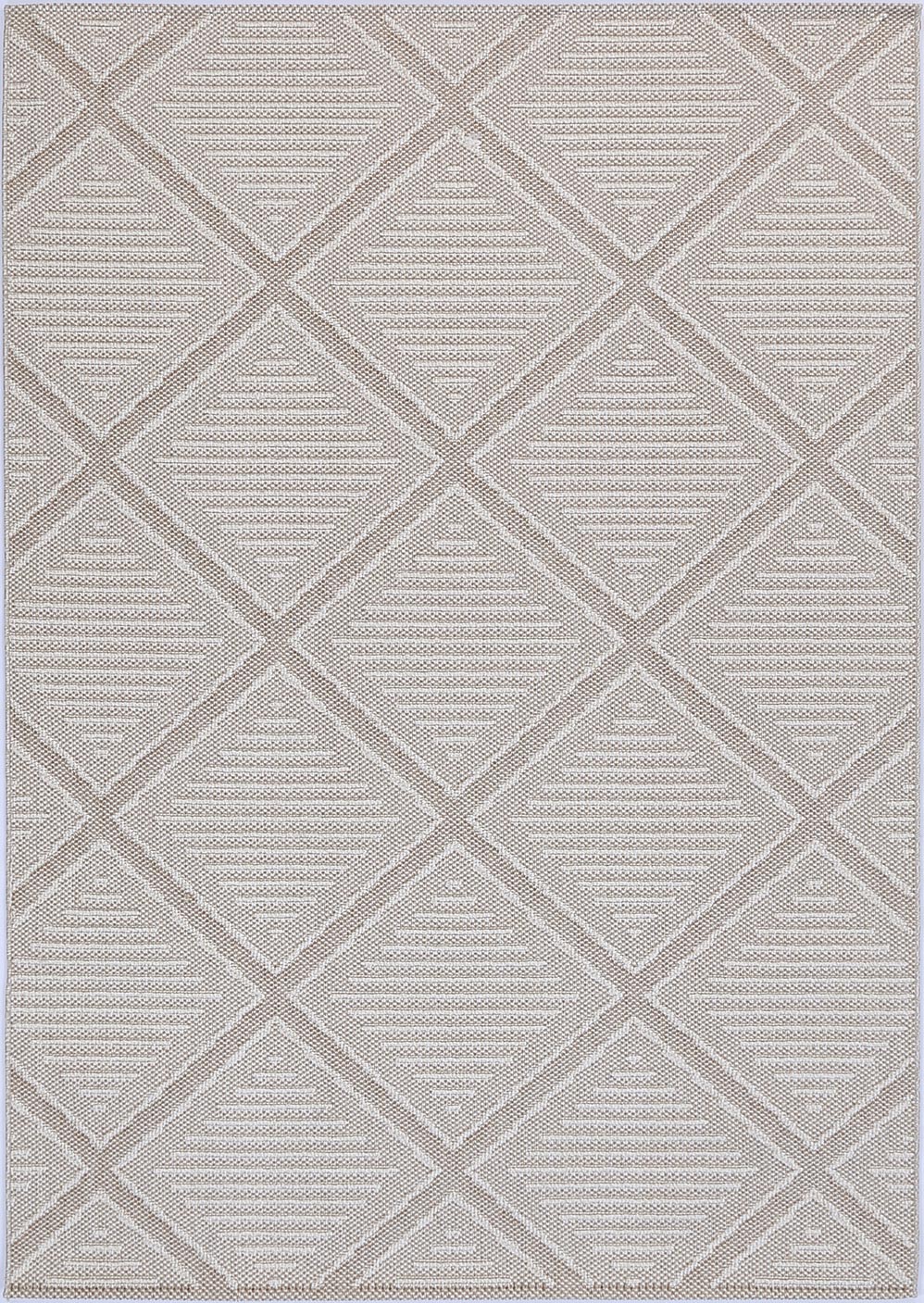 Vanuatu | Kenilorea Geometric Flatweave Rug - Beige