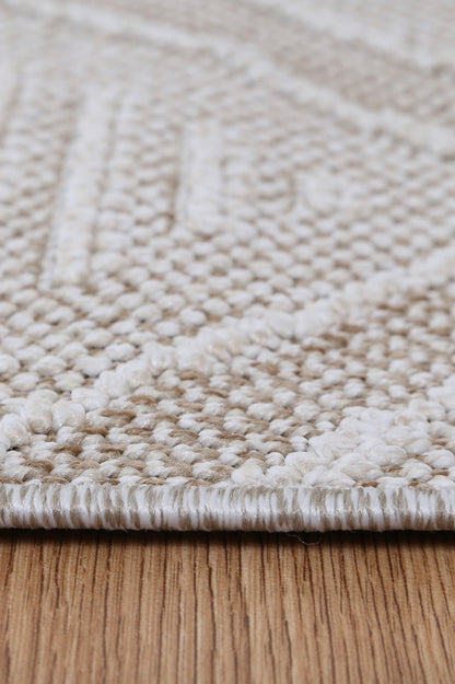 Vanuatu | Kenilorea Geometric Flatweave Rug - Beige