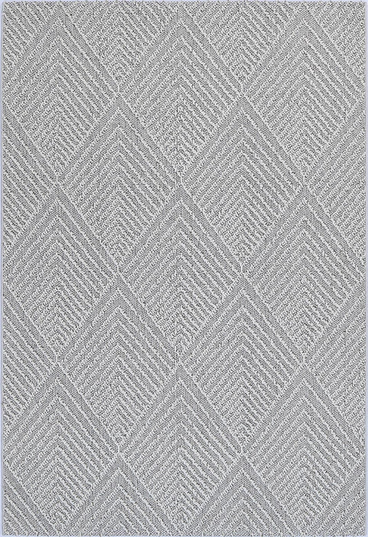 Vanuatu | Kini Geometric Flatweave Rug - Grey