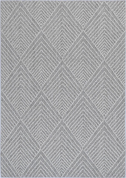 Vanuatu | Menapi Geometric Flatweave Rug - Ash Grey