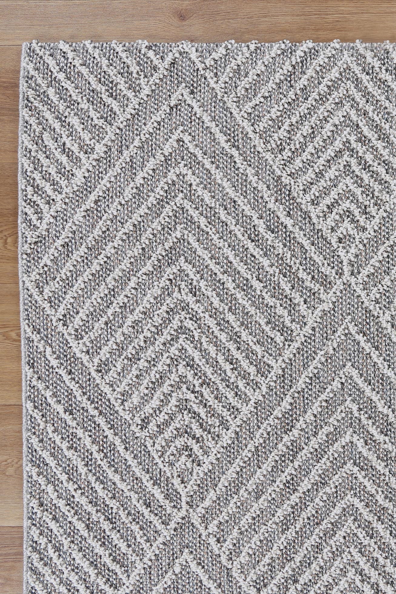 Vanuatu | Menapi Geometric Flatweave Rug - Ash Grey