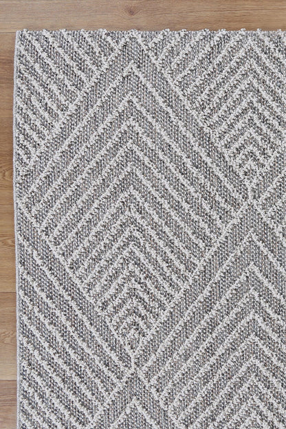 Vanuatu | Menapi Geometric Flatweave Rug - Ash Grey