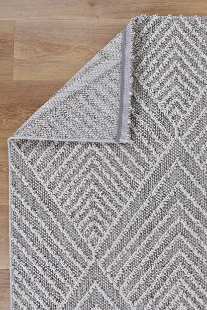 Vanuatu | Menapi Geometric Flatweave Rug - Ash Grey