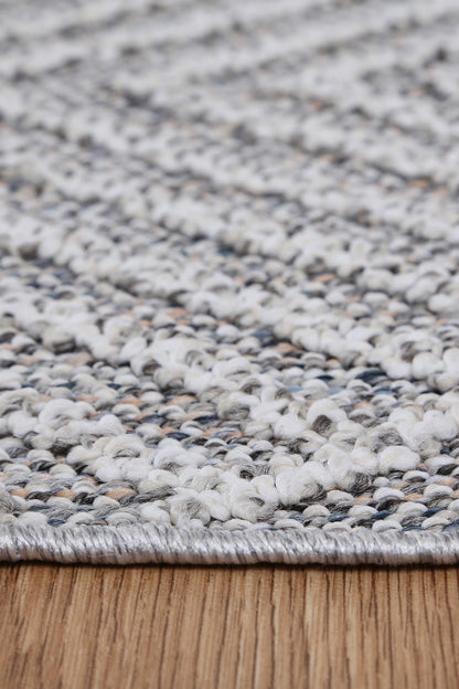 Vanuatu | Menapi Geometric Flatweave Rug - Ash Grey