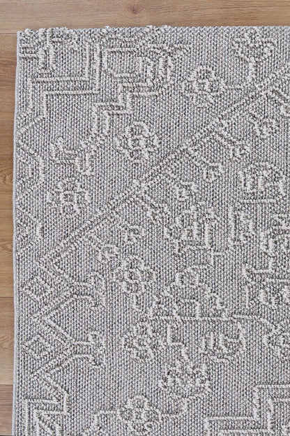 Vanuatu | Nori Tribal Flatweave Rug - Grey