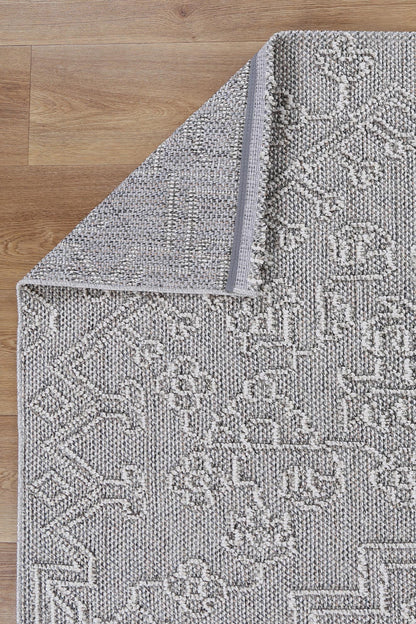 Vanuatu | Nori Tribal Flatweave Rug - Grey