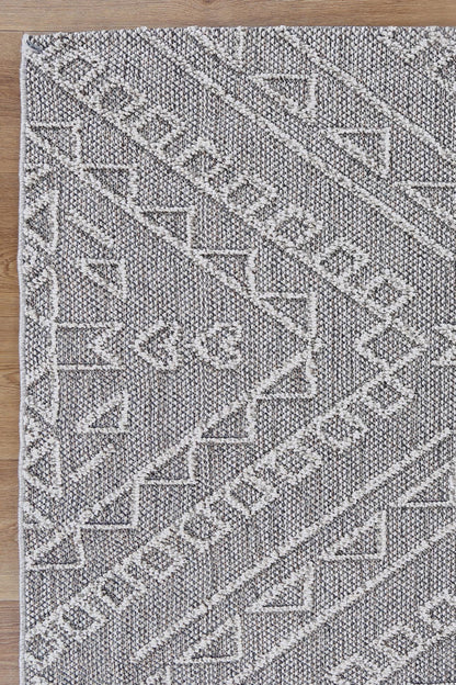 Vanuatu | Kaua Tribal Flatweave Rug - Ash Grey