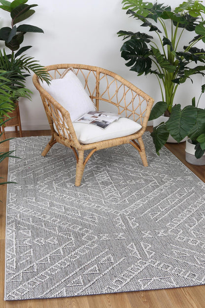 Vanuatu | Kaua Tribal Flatweave Rug - Ash Grey