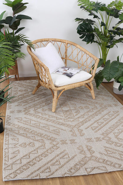 Vanuatu | Kilifa Tribal Flatweave Rug - Beige