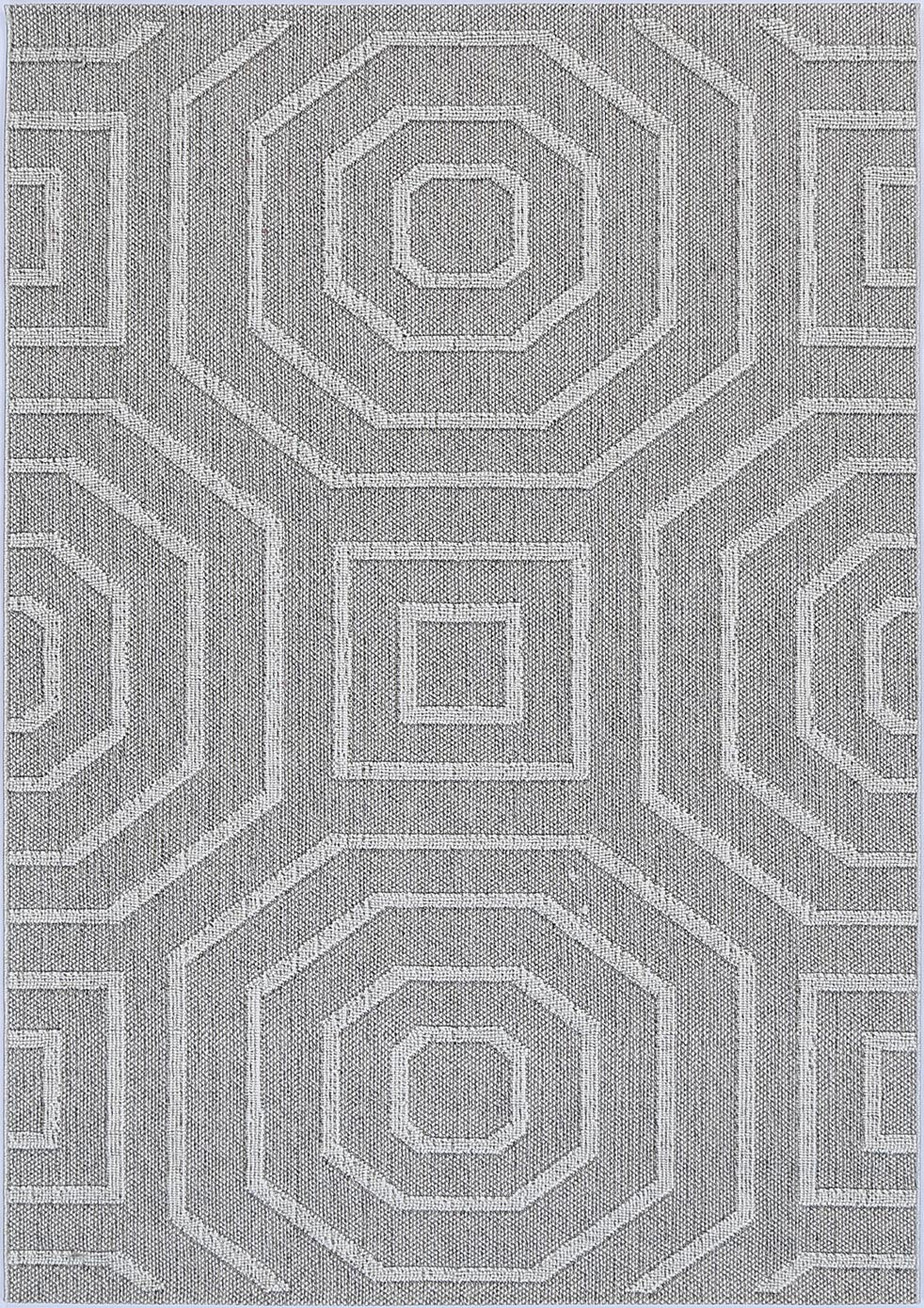 Vanuatu | Suri Geometric Flatweave Rug - Ash Grey