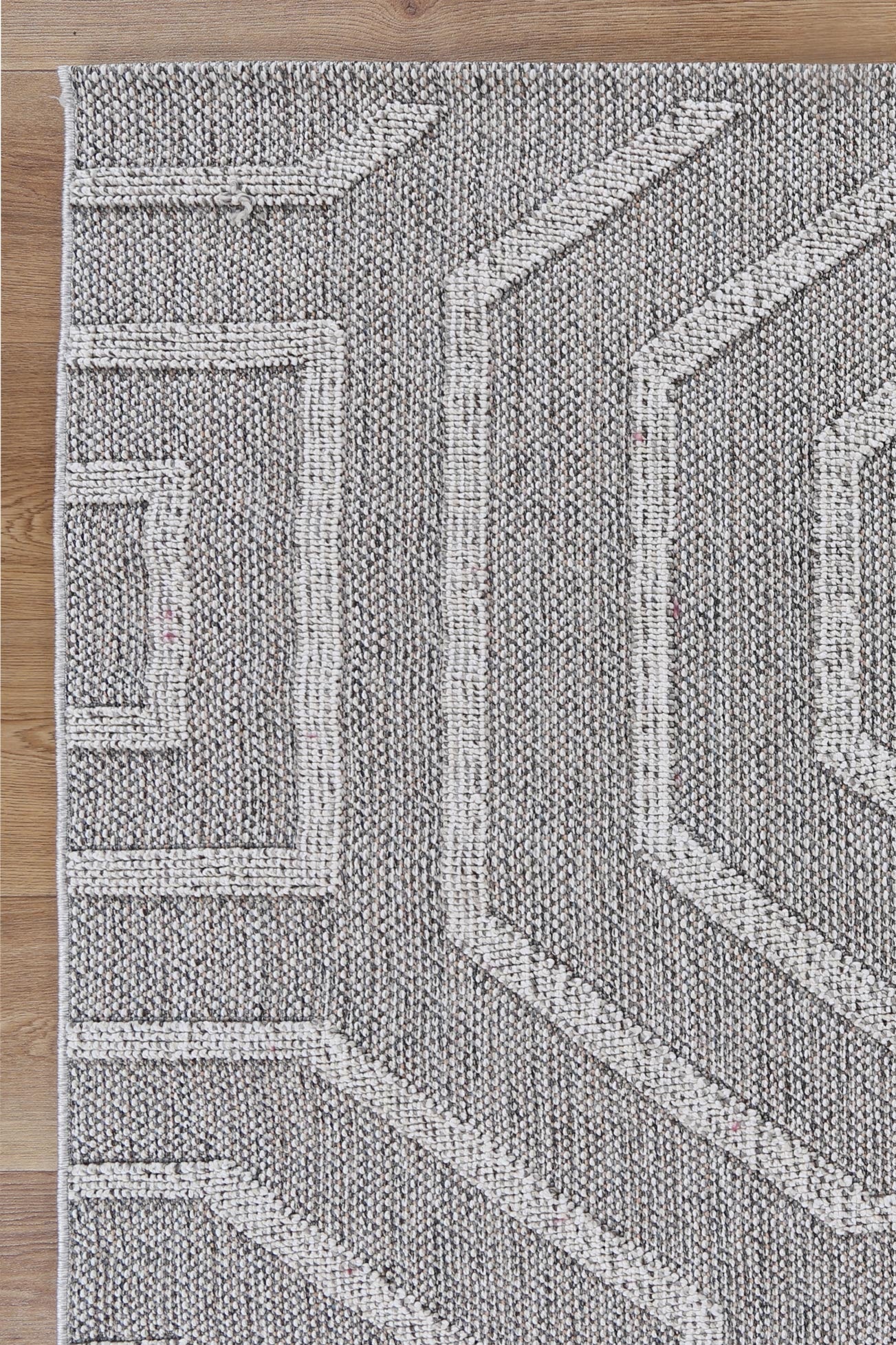 Vanuatu | Suri Geometric Flatweave Rug - Ash Grey