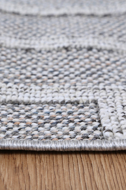 Vanuatu | Suri Geometric Flatweave Rug - Ash Grey