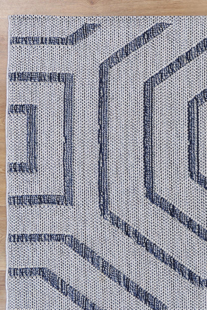 Vanuatu Hale | Geometric Flatweave Rug - Charcoal