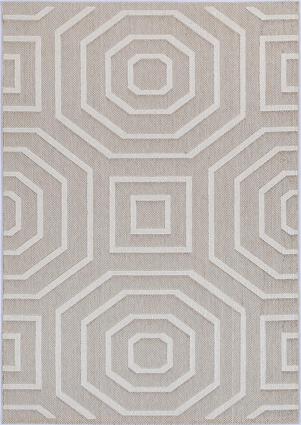 Vanuatu | Lui Geometric Flatweave Rug - Beige