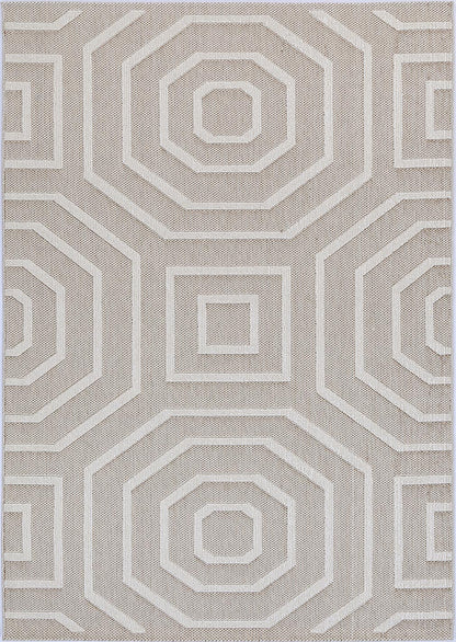Vanuatu | Lui Geometric Flatweave Rug - Beige