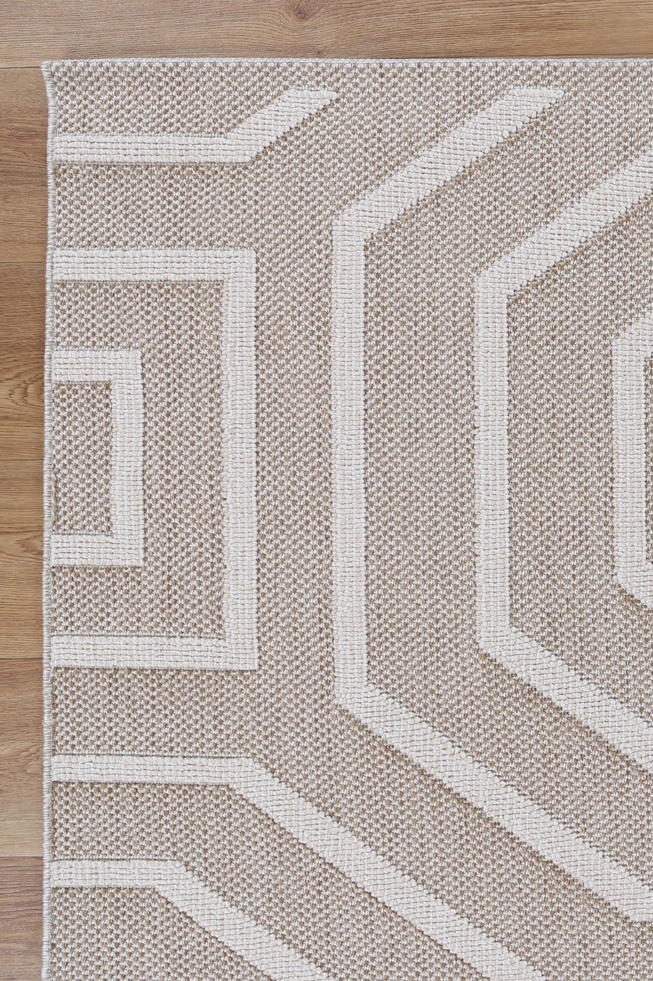 Vanuatu | Lui Geometric Flatweave Rug - Beige