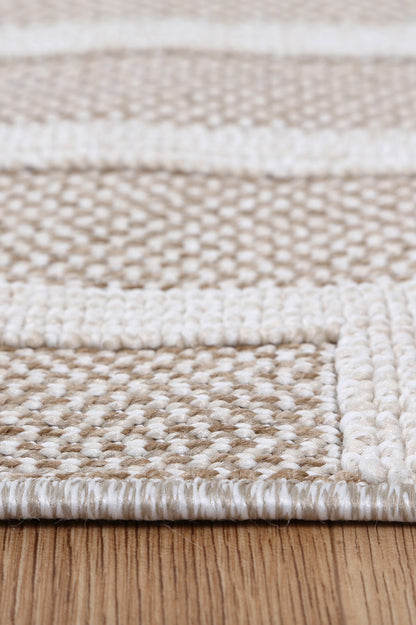 Vanuatu | Lui Geometric Flatweave Rug - Beige