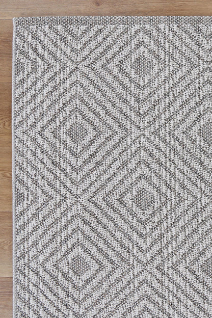 Vanuatu | Walasi Geometric Flatweave Rug - Ash Grey