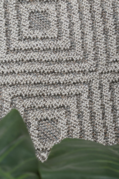 Vanuatu | Walasi Geometric Flatweave Rug - Ash Grey