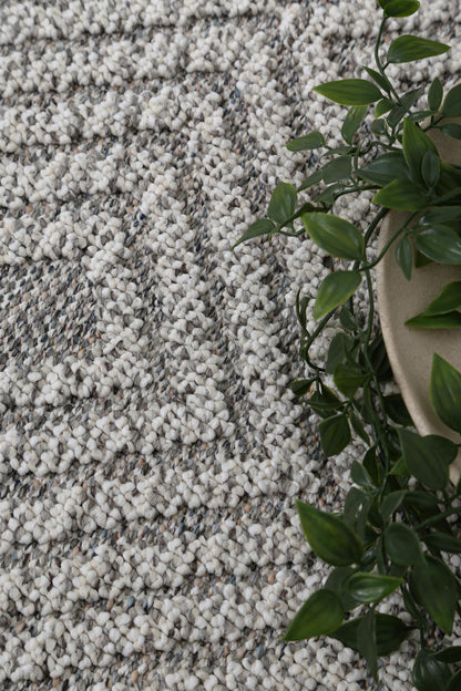 Vanuatu | Walasi Geometric Flatweave Rug - Ash Grey