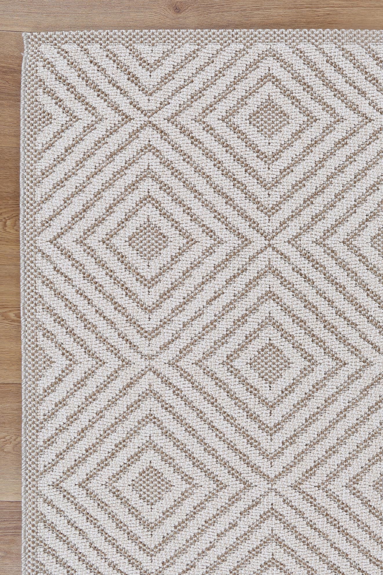 Vanuatu | Wickham Geometric Flatweave Rug - Beige