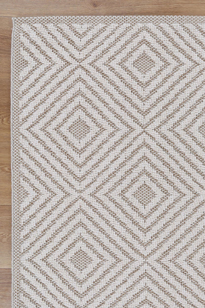 Vanuatu | Wickham Geometric Flatweave Rug - Beige