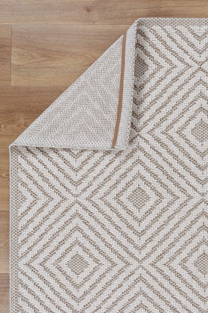 Vanuatu | Wickham Geometric Flatweave Rug - Beige