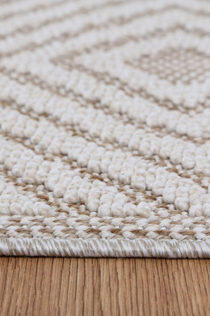 Vanuatu | Wickham Geometric Flatweave Rug - Beige