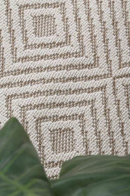 Vanuatu | Wickham Geometric Flatweave Rug - Beige