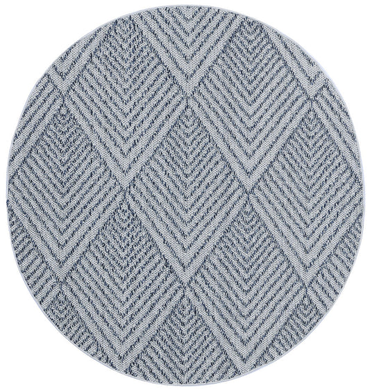Vanuatu Naka | Geometric Round Flatweave Rug - Charcoal