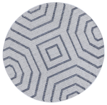 Vanuatu Hale | Geometric Round Flatweave Rug - Charcoal