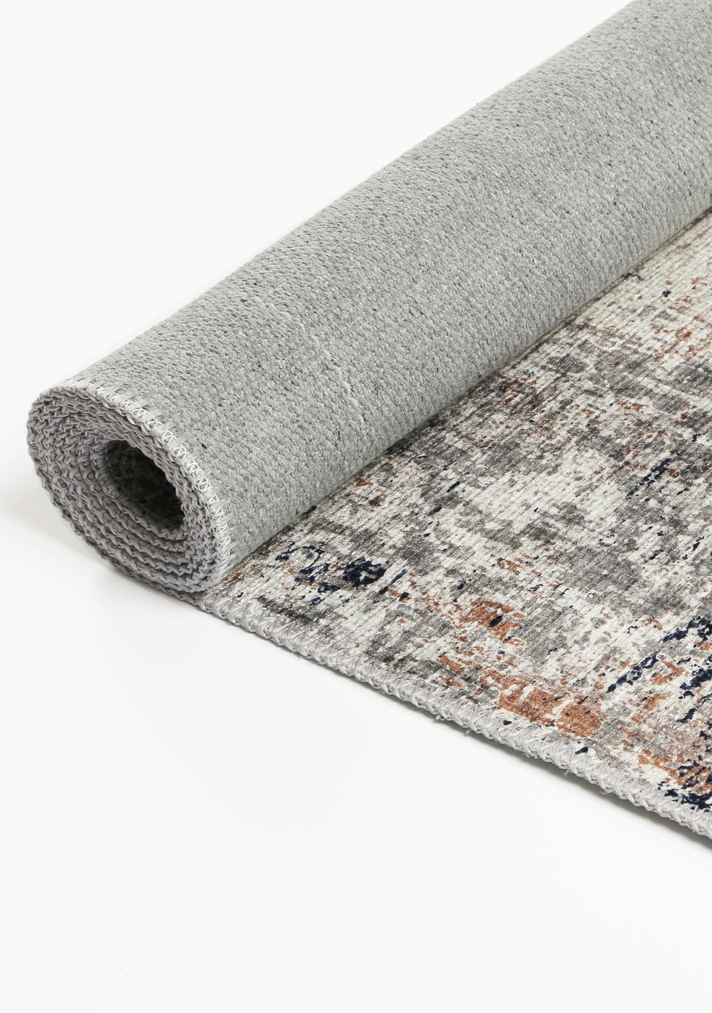 Abstract Echo Blue Grey Washable Rug - VITAL 1693-02