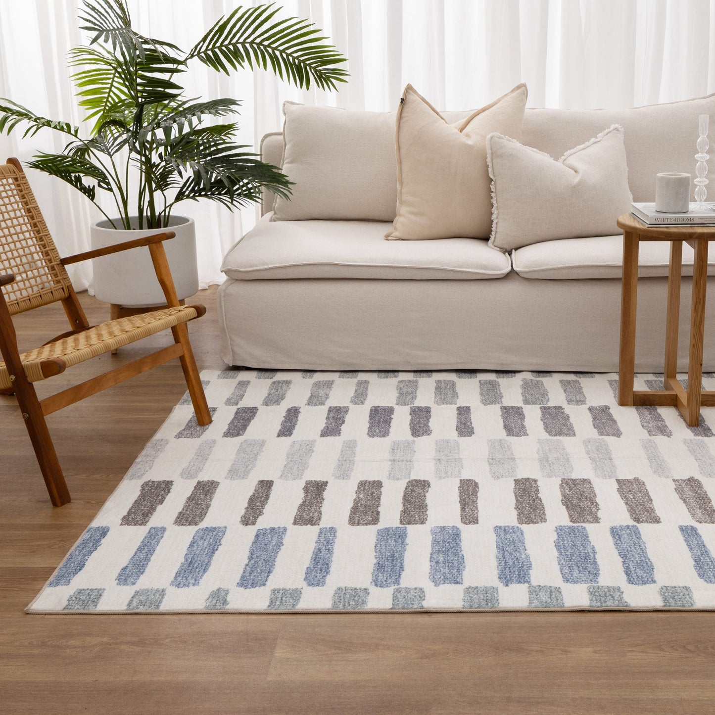 Maxwell | Modern Stripes Machine Washable Rug -