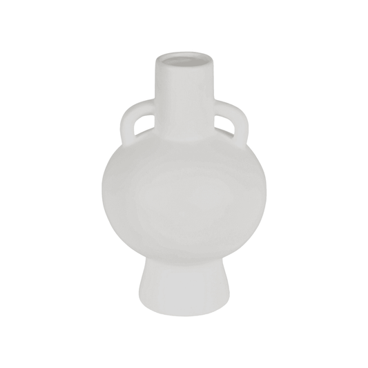 Safa | Porcelain Handle Vase Ivory White - Mirra Interiors