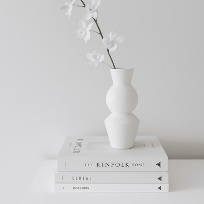 Assane | Porcelain Geometric Vase - Ivory - Mirra Interiors