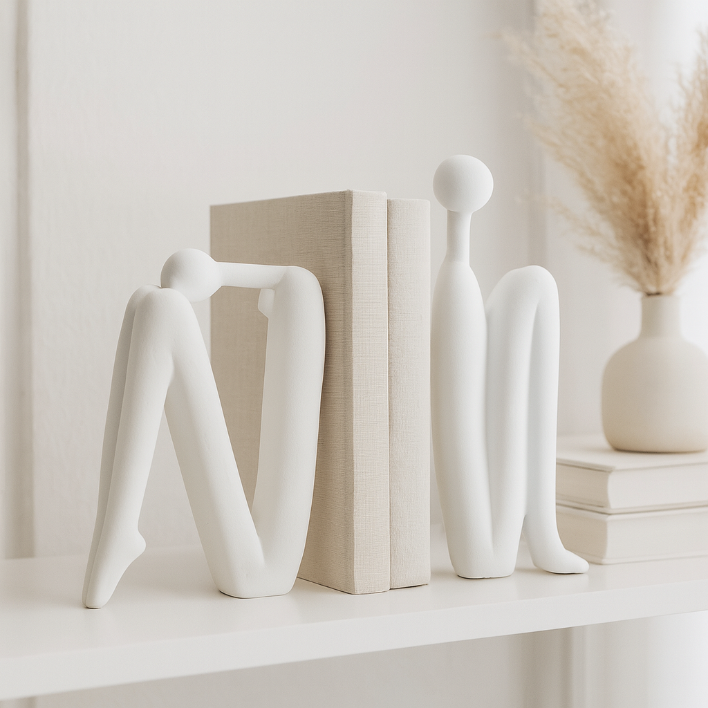 Ponder | Set of 2 Bookends - White